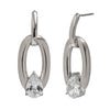 Wholesale Women's Niche Style Geometric Stainless Steel 18K Gold Plated Cast Oval Water Drop Zircon Stud Earrings