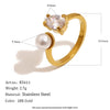 Wholesale Women's Niche Style Geometric Stainless Steel 18K Gold Plated Imitation Pearl Water Drop Zircon Earrings
