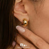 Wholesale Women's Niche Style Geometric Stainless Steel 18K Gold Plated Semicircle Cshaped Earrings