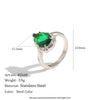 Wholesale Women's Niche Style Geometric Stainless Steel 18K Gold Plated Zircon Ring