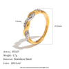 Wholesale Women's Niche Style Geometric Stainless Steel 18K Goldplated Vacuum Plated Diamondstudded Ring Jewelry Accessories