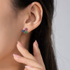 Wholesale Women's Niche Style S925 Sterling Silver Inlaid Zircon Flower Earrings