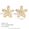 Wholesale Women's Niche Style Stainless Steel 18K Goldplated Flower Stud Earrings