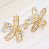 Wholesale Women's Niche Style Stainless Steel 18K Goldplated Flower Stud Earrings