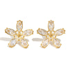 Wholesale Women's Niche Style Stainless Steel 18K Goldplated Flower Stud Earrings