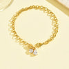 Wholesale Women's Niche Style Stainless Steel Necklace And Bracelet With Love Water Drops And Bells Electroplated Design