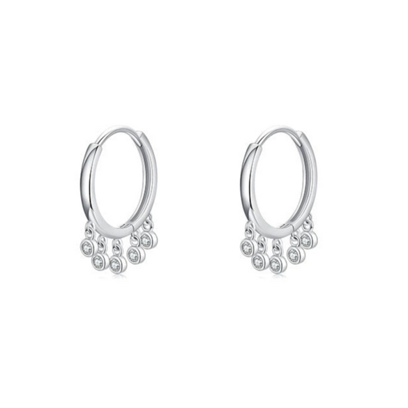 Wholesale Women's Niche Style 925 Sterling Silver Drop Shape Joker Earrings With Zircon Design