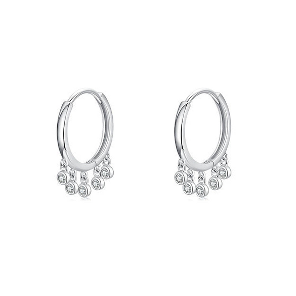 Wholesale Women's Niche Style 925 Sterling Silver Drop Shape Joker Earrings With Zircon Design