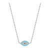 Wholesale Women's Niche Style 925 Sterling Silver Microinlaid Turquoise Devil's Eye Jewelry Set Earrings Necklace