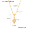 Wholesale Women's Niche Style Titanium Steel Clavicle Chain With Star Opal Pendant And Seashells Ring Quadrilateral Pattern Electroplating Treatment
