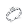 Wholesale Women's Niche Stylish S925 Sterling Silver Inlaid Zircon Cut Out Heart Ring With Electroplating