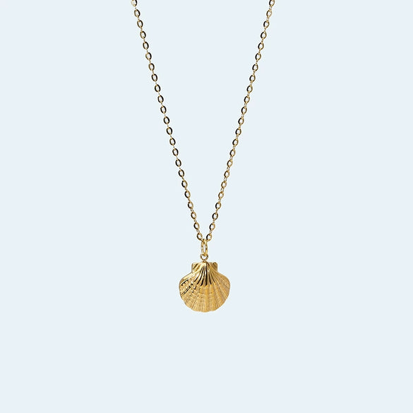 Wholesale Women's Niche Titanium Steel Electroplated Necklace With Shell And Starfish Marine Design