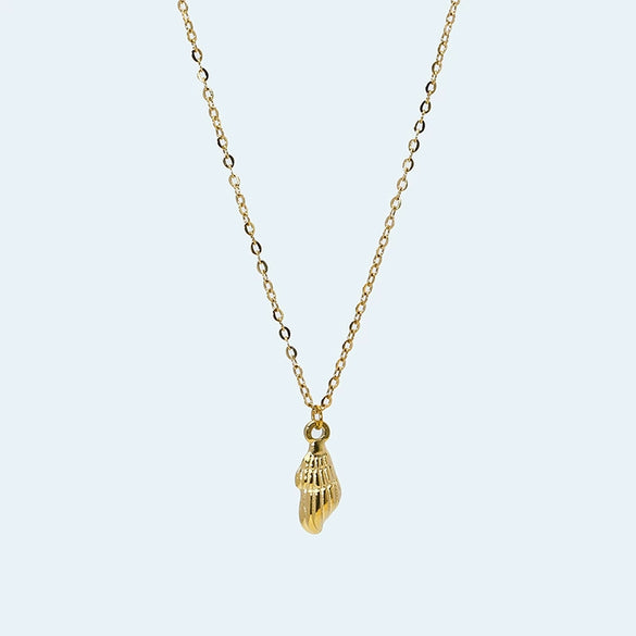 Wholesale Women's Niche Titanium Steel Electroplated Necklace With Shell And Starfish Marine Design