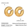 Wholesale Women's Non Pierced Ear Bone Clip C Shaped Glossy Thick Round Tube Ear Clip In Stainless Steel With Electroplating Geometric Style