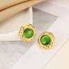 Wholesale Women's Nonfading Titanium Steel Geometric Palace Style Electroplated Earrings