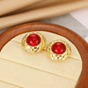 Wholesale Women's Nonfading Titanium Steel Geometric Palace Style Electroplated Earrings