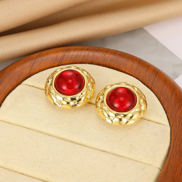 Wholesale Women's Nonfading Titanium Steel Geometric Palace Style Electroplated Earrings
