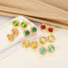 Wholesale Women's Nonfading Titanium Steel Geometric Palace Style Electroplated Earrings
