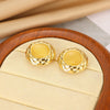 Wholesale Women's Nonfading Titanium Steel Geometric Palace Style Electroplated Earrings