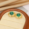 Wholesale Women's Nonfading Titanium Steel Geometric Palace Style Electroplated Earrings