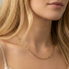 Wholesale Women's Nonfading Waterproof Vacuumplated Geometric Stainless Steel Calendering Chain Necklace