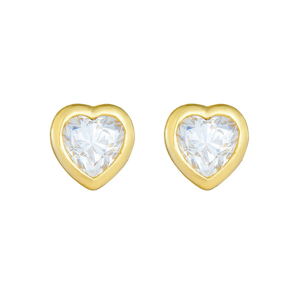 Wholesale Women's Normcore Style Heart Shape Diamond Sterling Silver Earrings