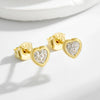 Wholesale Women's Normcore Style Heart Shape Diamond Sterling Silver Earrings