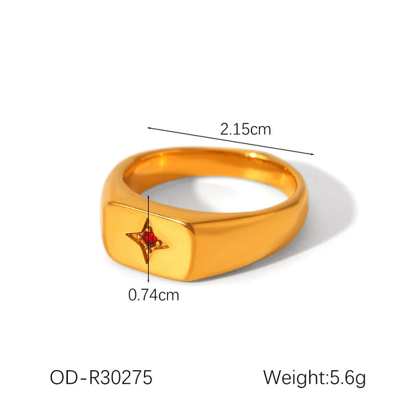 Wholesale Women's Note Ring Titanium Steel Retro Old Style With Vacuum Plating And Dripping Oil