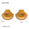 Wholesale Women's Ocean Series Exaggerated Niche Geometric Titanium Steel Electroplated Earrings Allmatch Nonfading Natural Style