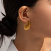 Wholesale Women's Ocean Series Exaggerated Niche Geometric Titanium Steel Electroplated Earrings Allmatch Nonfading Natural Style