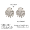 Wholesale Women's Ocean Style Casual Shell Earrings With Animal Zodiac Pattern Vacuum Real Gold Plated In Pvd Furnace