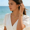 Wholesale Women's Ocean Style Starfish Shell Stainless Steel Electroplated Necklace And Bracelet Set