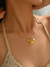 Wholesale Women's Ocean Style Starfish Shell Stainless Steel Electroplated Necklace And Bracelet Set