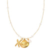 Wholesale Women's Ocean Style Starfish Shell Stainless Steel Electroplated Necklace And Bracelet Set