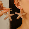 Wholesale Women's Ocean Vacation Style Exaggerated Starfish Earrings In Alloy With Electroplating
