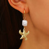 Wholesale Women's Ocean Vacation Style Exaggerated Starfish Earrings In Alloy With Electroplating