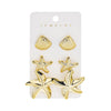 Wholesale Women's Oceanthemed Starfish Shell Multipiece Earring Set In Plastic And Steel With Electroplating And Animal Zodiac Patterns