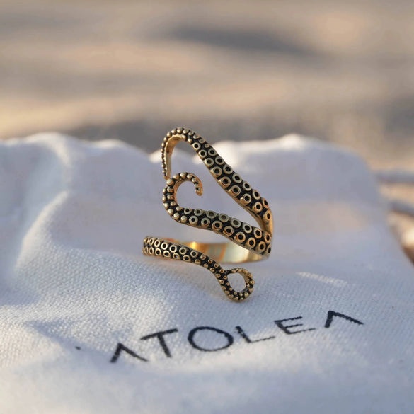 Wholesale Women's Octopus Claw Opening Ring 925 Sterling Silver Geometric Style Oil Treated