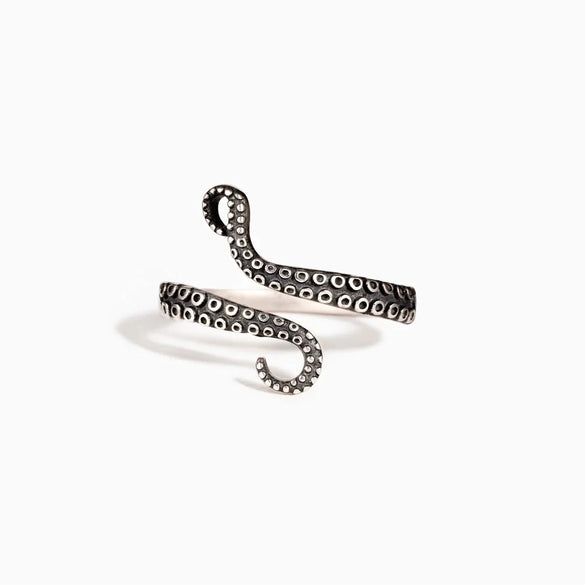 Wholesale Women's Octopus Ring S925 Sterling Silver Geometric Style Oil Treated