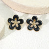 Wholesale Women's Oil Drip Hollow Stainless Steel Flower Earrings