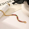 Wholesale Women's Olive Leaf Titanium Steel Bracelet With Pvd Vacuum Plating And Zircon Inlay