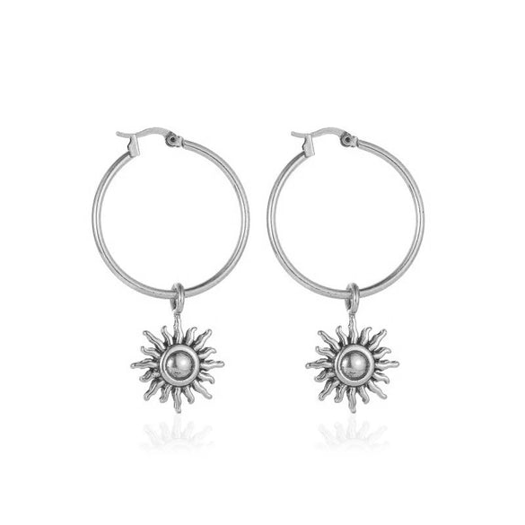 Wholesale Women's Opal Sun Earrings Alloy Geometric Electroplated