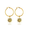 Wholesale Women's Opal Sun Earrings Alloy Geometric Electroplated