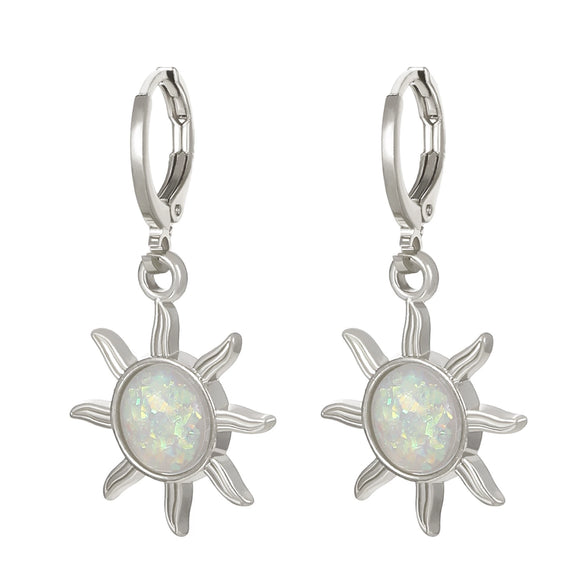 Wholesale Women's Opal Sun Earrings Alloy Geometric Electroplated
