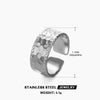 Wholesale Women's Open Adjustable Wide Stainless Steel Geometric Retro Ethnic Oil Pressure Nonfading Electroplated Ring