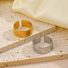 Wholesale Women's Open Adjustable Wide Stainless Steel Geometric Retro Ethnic Oil Pressure Nonfading Electroplated Ring