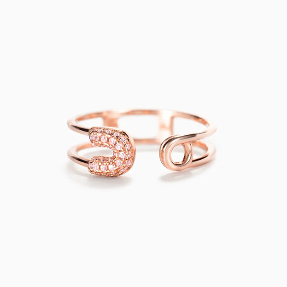 Wholesale Women's Open Pin Ring Geometric Style 925 Sterling Silver Electroplated