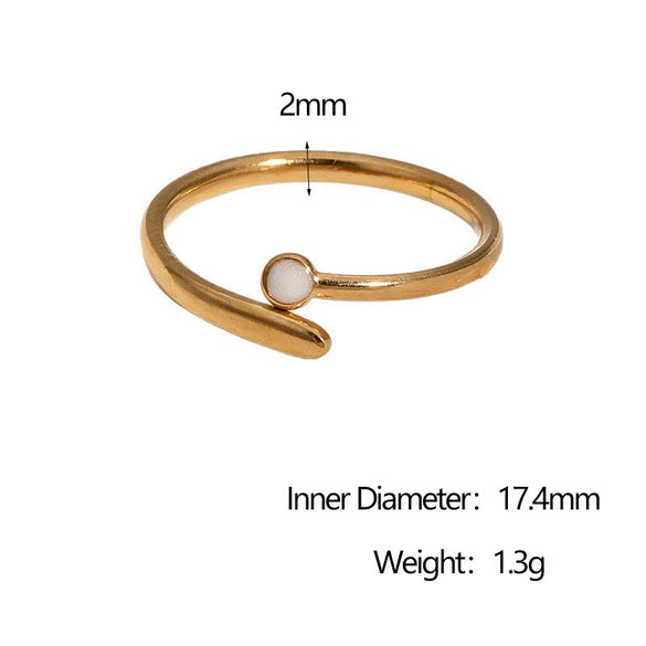 Wholesale Women's Open Ring Geometric Pattern Stainless Steel Electroplated Simple Style