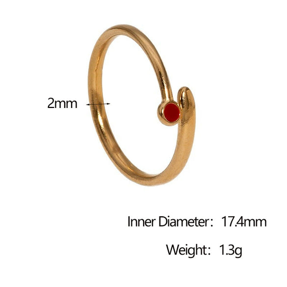 Wholesale Women's Open Ring Geometric Pattern Stainless Steel Electroplated Simple Style
