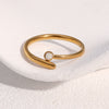Wholesale Women's Open Ring Geometric Pattern Stainless Steel Electroplated Simple Style